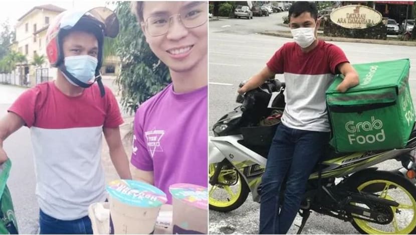 Tidak punya tangan tetapi tekun kerja hantar makanan semasa Ramadan, COVID-19