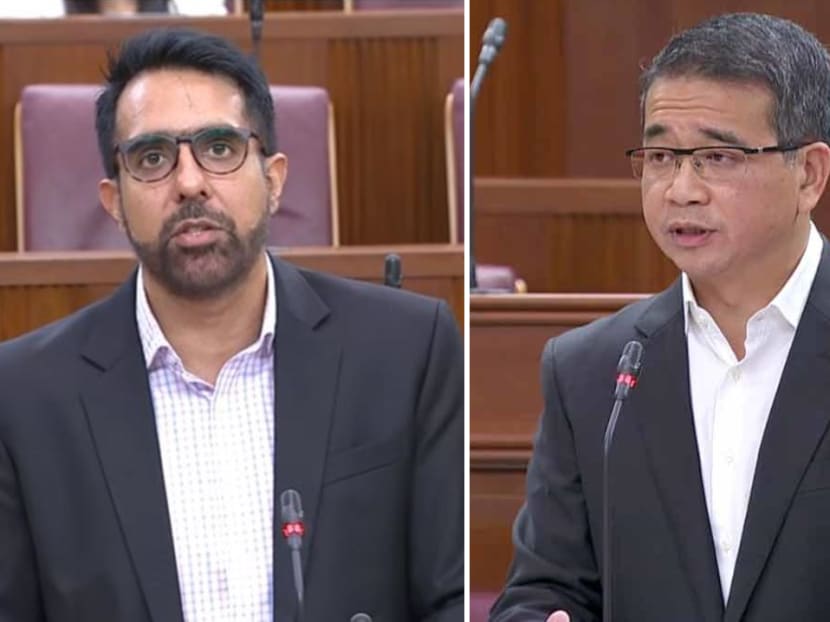 Workers' Party chief Pritam Singh (left) and Senior Minister of State for Law Edwin Tong (right).