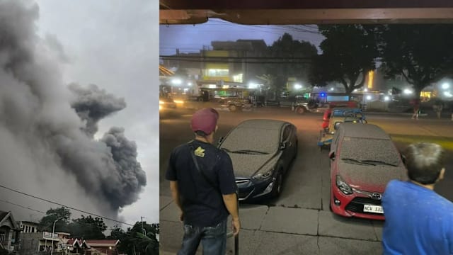 菲律宾马荣火山喷发 火山灰覆盖城镇