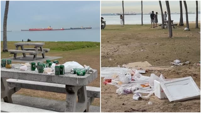 东海岸公园屠妖节隔天垃圾遍地 清洁工一早忙清理