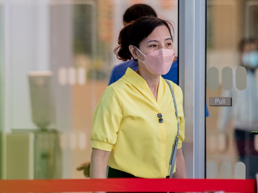 Xu Wenying leaving the State Courts on Jan 28, 2022. 
