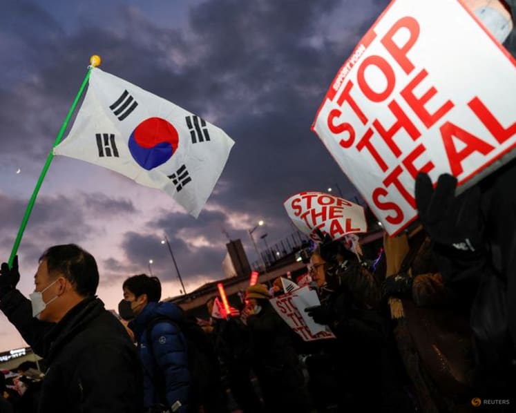 Supporters of arrested South Korean president Yoon draw parallels between his and Trump’s claims of election fraud