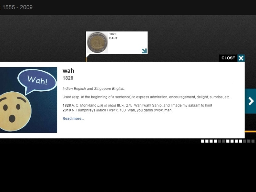Singapore English phrases such as 'wah' and 'lepak' have been added to the Oxford English Dictionary. Photo: Screenshot from the Oxford English Dictionary website