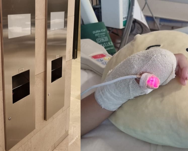 Girl, 5, loses half of index finger when using hand dryer in toilet at Ion Orchard mall 