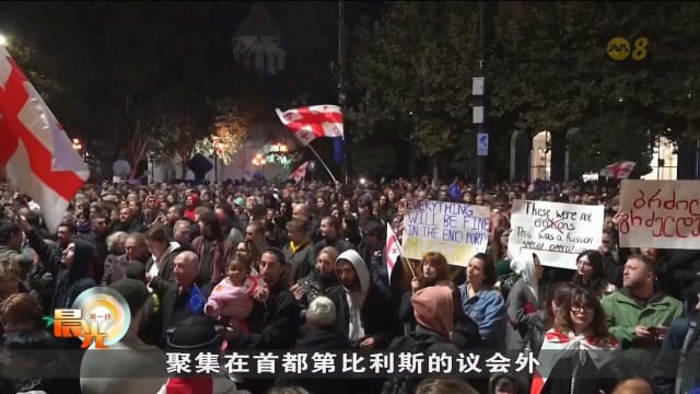 格鲁吉亚数万人上街抗议选举结果 俄国否认干预
