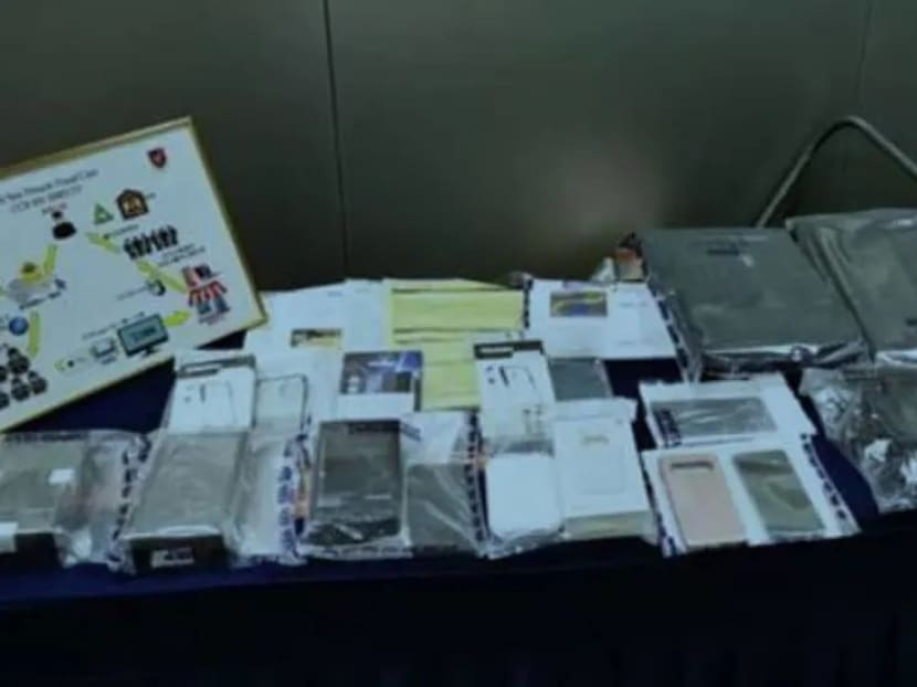 Case exhibits seized by the Hong Kong Police Force.