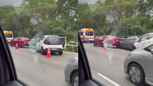 泛岛快速公路连环车祸 两人送院