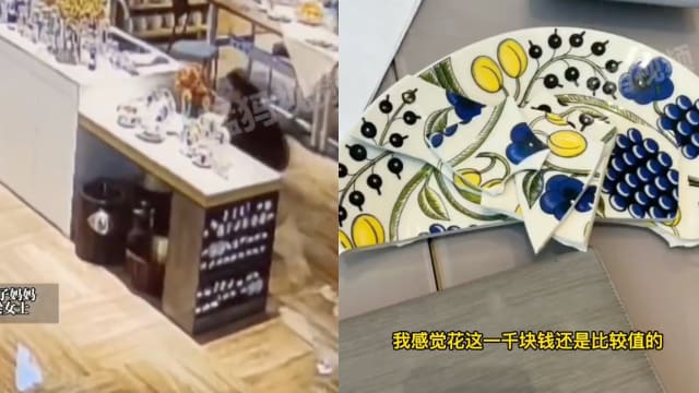 逛商场儿子摔坏名贵盘子 父亲赔逾200元说值了