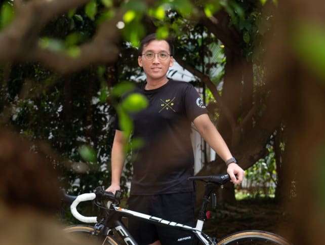 Mr Hansen Hu kept up an active lifestyle during and after his cancer treatment four years ago. 