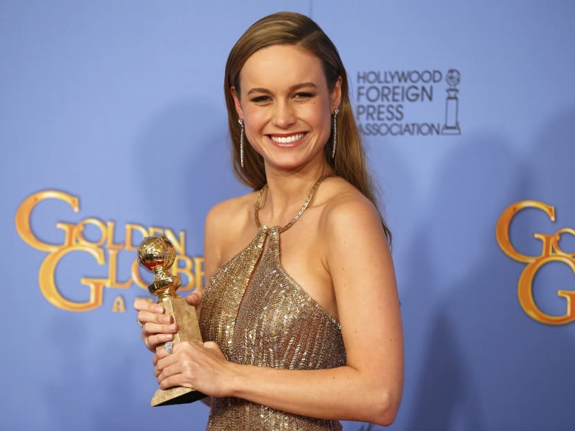 Brie Larson poses with the award for Best Performance by an Actress in a Motion Picture - Drama for her role in Room during the 73rd Golden Globe Awards. Photo: Reuters