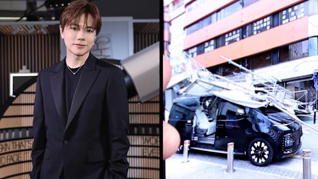 整辆车被棚架压成废铁，张敬轩迟到10分钟逃过一劫！