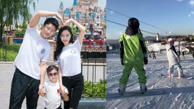 传贾乃亮复合李小璐　一家三口开心滑雪