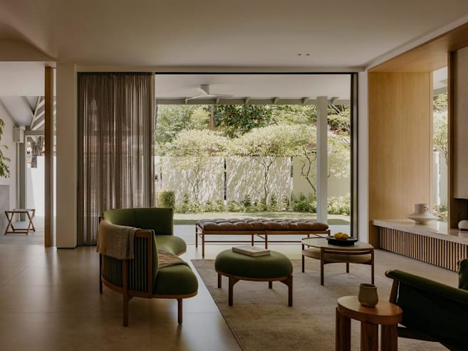 Inside a Singapore house that turns its split-level layout into a design advantage