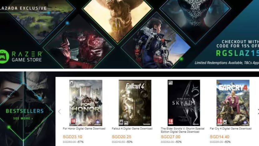 Razer starts selling games in Singapore dollar on Lazada