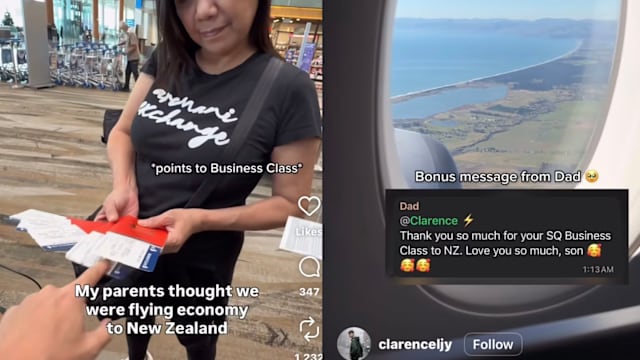 本地男豪花1.5万元送惊喜 让节俭父母祖母飞商务舱游新西兰