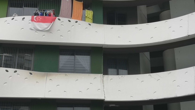 Punggol residents rattled by cracked exterior wall of housing block, HDB says no structural issues