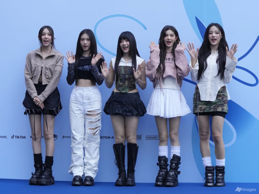K-pop group NewJeans performing at Nike Orchard Road on Feb 3 K-pop group NewJeans performing at Nike Orchard Road on Feb 3