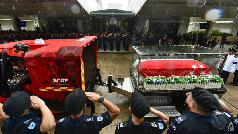 Family, friends bid final farewell to NSF firefighter who died battling Henderson Road blaze