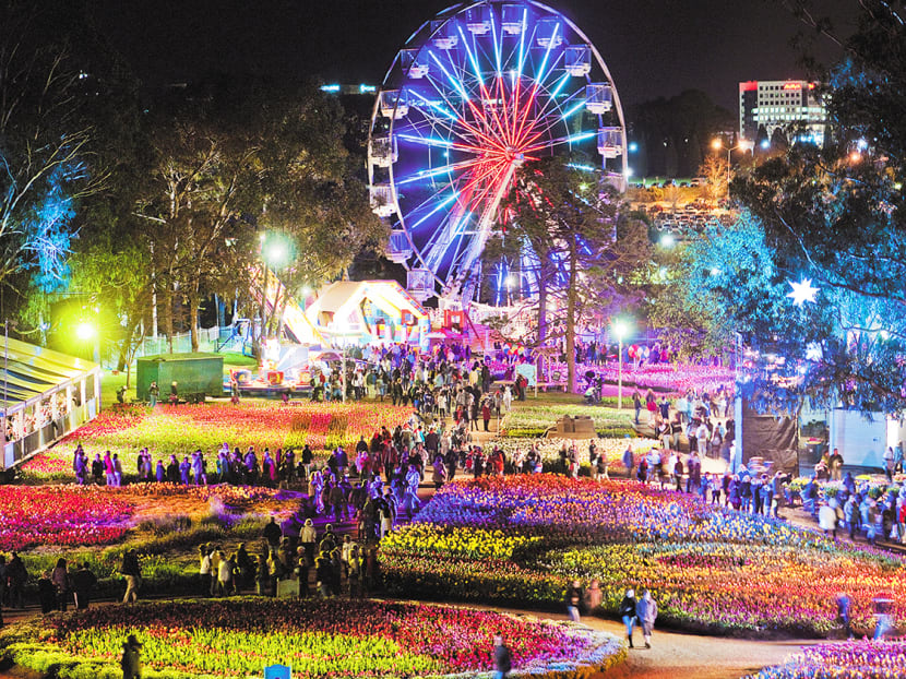 During your visit to Canberra, check out Floriade NightFest and enjoy exclusive events, such as live music acts, night markets and roving entertainment. Photos: VisitCanberra