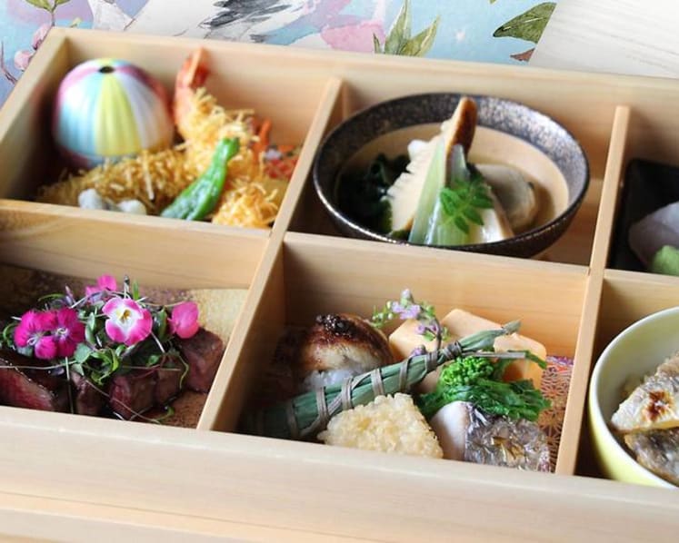 The bento set lunch at this Japanese restaurant is a lavish six-course affair
