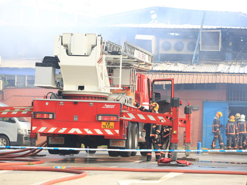 Massive fire put out at Toa Payoh Industrial Park