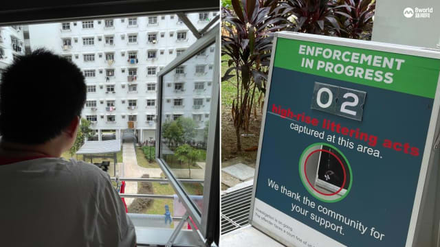 榜鹅组屋发生高楼抛物 脚踏车电视机微波炉全扔下楼