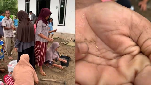 洪水后屋前现黄金？亚齐村民蜂拥淘金