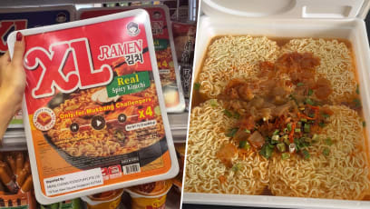 We Found This $12.90 XL-Sized Tray of Instant Noodles Touted “Only For Mukbang Challengers”