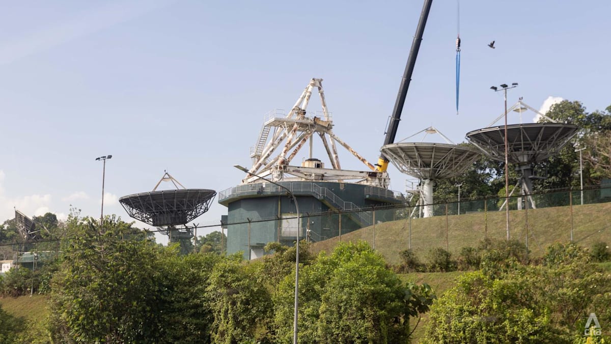 Two landmark satellite antennas removed from Bukit Timah Satellite Earth Station