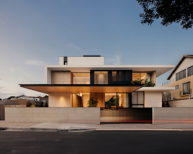 The 25m-long swimming pool determined the design of this house in Singapore