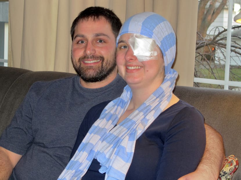 In this March 11, 2016 photo, Kim and Phil Vaillancourt are interviewed at their home in Tonawanda, N.Y. Shortly after learning she was pregnant, Kim was diagnosed with aggressive brain cancer, and was rushed into surgery to remove two tumors that doctors said could have soon killed her. Photo: AP
