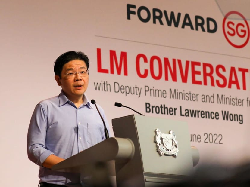 Deputy Prime Minister Lawrence Wong speaking at the launch of a Forward Singapore exercise on June 28, 2022. Deputy Prime Minister Lawrence Wong speaking at the launch of a Forward Singapore exercise on June 28, 2022.