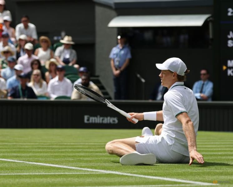 Sinner says he was lucky to escape unscathed after Wimbledon fall