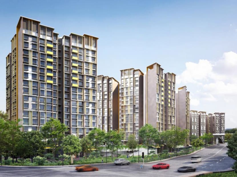An artist’s impression of Woodleigh Hillside, whose five-room, three-generation flats were subscribed 4.7 times. Illustration: HDB