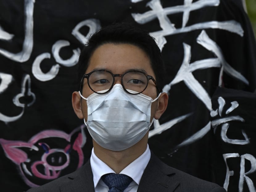 Hong Kong democracy activist Nathan Law attends a demonstration outside the Foreign Office in Berlin, Germany where the Chinese Foreign Minister was expected to hold talks with his German counterpart on Sept 1, 2020.