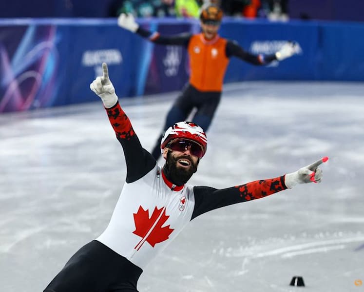 Short track-Canada's Dubois holds off Dutch brothers to win 500 metres