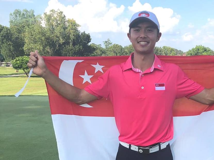 James Leow wins the first gold for Singapore in the individual golf tournament since 1989.