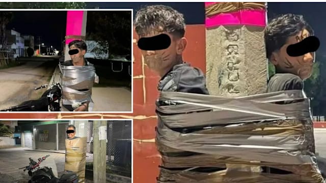 疑私刑绑偷车贼街边柱子上 墨西哥“蝙蝠侠”遭追缉
