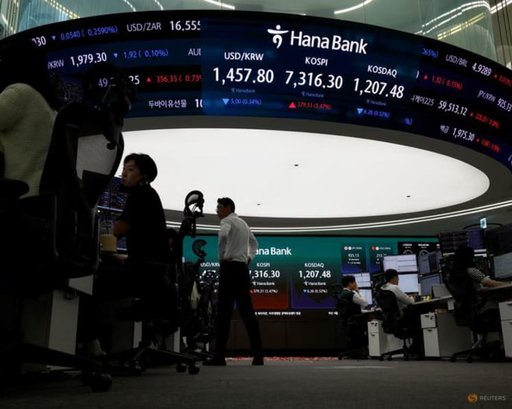 Tech rout batters South Korean, Taiwan equities; Singapore stocks hit record high