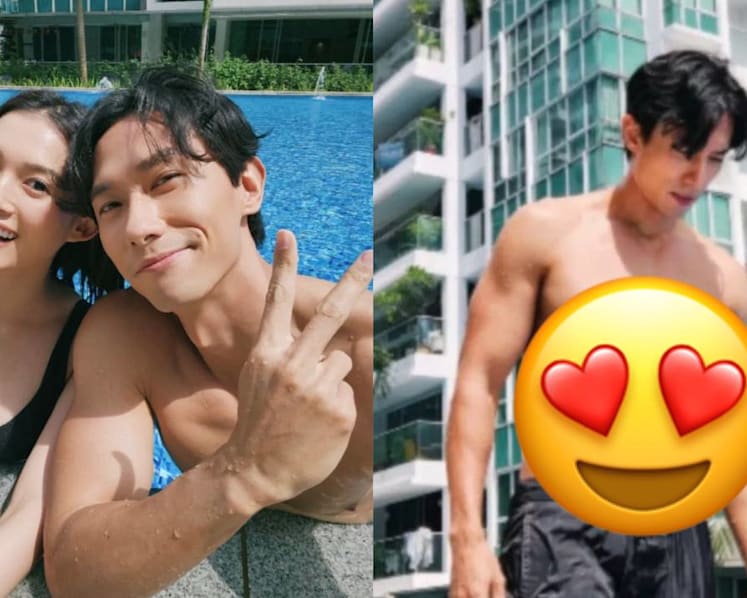 Desmond Tan Shares Shirtless Poolside Pics "As A Reason To Watch [His Drama] Strike Gold"