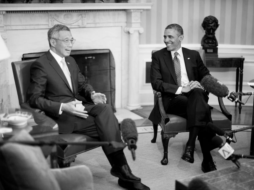 U.S. President Barack Obama meets with Singapore's Prime Minister Lee Hsien Loong in the Oval Office of the White House in Washington, April 2, 2013. Photo: Reuters U.S. President Barack Obama meets with Singapore's Prime Minister Lee Hsien Loong in the Oval Office of the White House in Washington, April 2, 2013. Photo: Reuters