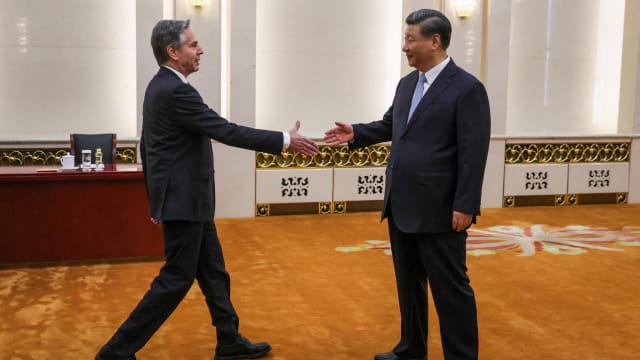 习近平今午在人民大会堂同布林肯会面
