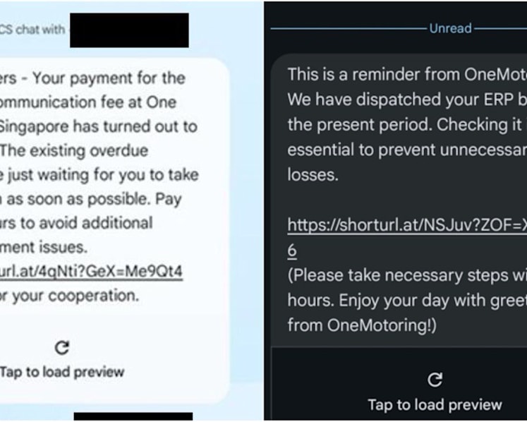 More than S$400,000 lost to phishing scams impersonating OneMotoring
