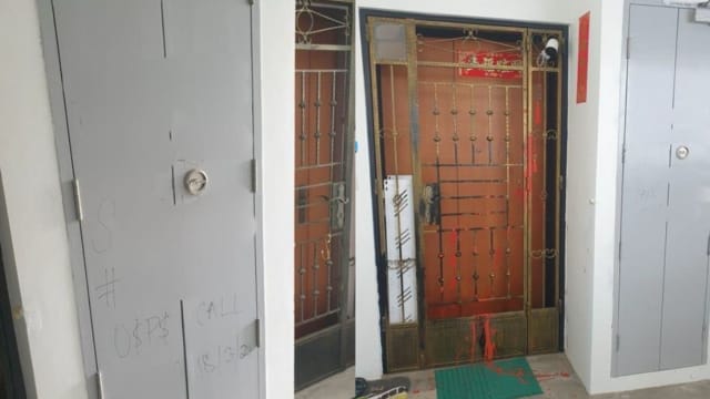 在裕廊西住宅单位泼红漆 女子涉大耳窿骚扰被捕