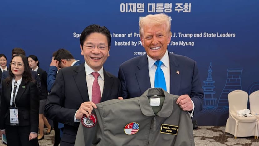A token of Singapore-US partnership: PM Wong presents Trump with customised RSAF bomber jacket in South Korea A token of Singapore-US partnership: PM Wong presents Trump with customised RSAF bomber jacket in South Korea