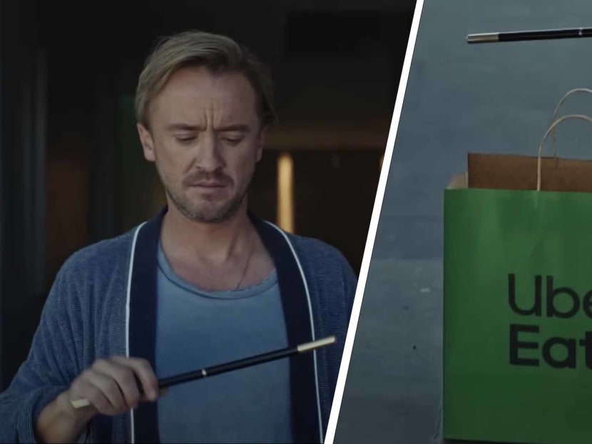 Harry Potter&rsquo;s Tom Felton mishandles magic wand with disastrous results in funny Uber Eats ad 