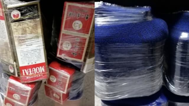 港女脚绑六支茅台 企图走私进入澳门被捕