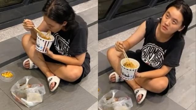 李坤城遗孀林靖恩脱序行为+1！偷拿他人外卖坐路边狂吃