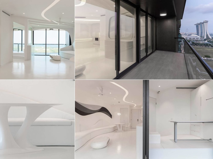 The three-bedroom unit now looks like something out of a sci-fi movie.