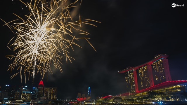 【图集】狮城夜空烟火绽放 全民一起跨年倒数  